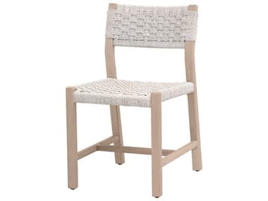 Essentials for Living Woven-Outdoor Teak Rope Dining Chair, Set of 2 EFL6835WHTWET