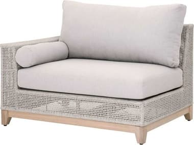 Essentials for Living Outdoor Woven Taupe & White Flat / Pumice Left Facing Cushion Lounge Chair EFL68432S1LWTAPUMGT