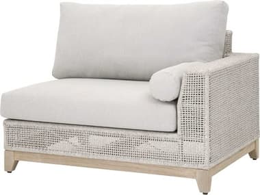 Essentials for Living Outdoor Woven Taupe &amp; White Flat / Pumice Right Facing Cushion Lounge Chair EFL68432S1RWTAPUMGT