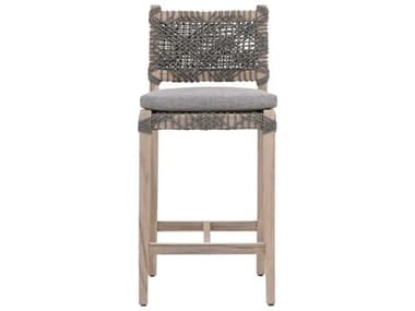 Essentials for Living Outdoor Woven Dove Flat Rope / Performance Gray Teak Costa Counter Stool EFL6849CSBKDOVDOVGT