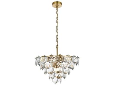 Elegant Lighting Adaline 8-Light Satin Gold Tiered Chandelier EG1050D20SG