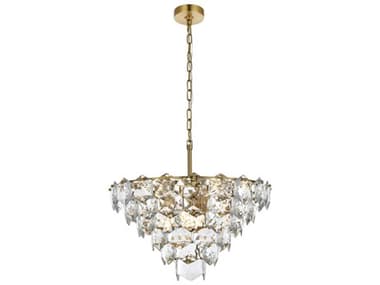 Elegant Lighting Adaline 11-Light Satin Gold Tiered Chandelier EG1050D24SG