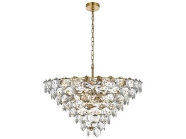 Elegant Lighting Adaline 15-Light Satin Gold Tiered Chandelier EG1050D32SG