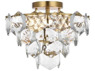Elegant Lighting Adaline 6-Light Satin Gold Semi Flush Mount EG1050F16SG