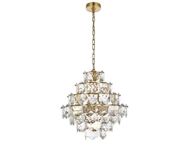 Elegant Lighting Adaline 11-Light Satin Gold Tiered Chandelier EG1050G20SG
