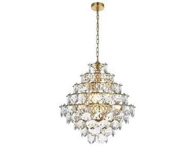 Elegant Lighting Adaline 15-Light Satin Gold Tiered Chandelier EG1050G24SG