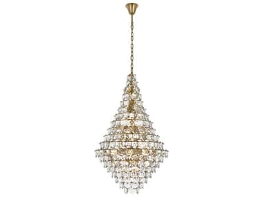 Elegant Lighting Adaline 38-Light Satin Gold Tiered Chandelier EG1050G36SG
