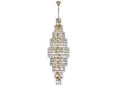 Elegant Lighting Adaline 41-Light Satin Gold Tiered Chandelier EG1050SR30SG