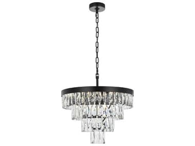 Elegant Lighting Josephine 10-Light Black Tiered Chandelier EG1060D20BK
