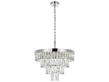 Elegant Lighting Josephine 10-Light Chrome Tiered Chandelier EG1060D20C