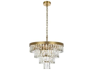 Elegant Lighting Josephine 10-Light Satin Gold Tiered Chandelier EG1060D20SG