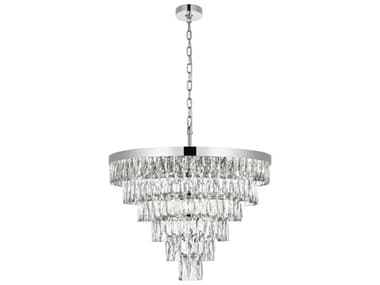 Elegant Lighting Josephine 13-Light Chrome Tiered Chandelier EG1060D27C