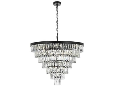 Elegant Lighting Josephine 25-Light Black Tiered Chandelier EG1060D32BK