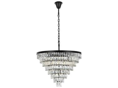Elegant Lighting Josephine 29-Light Black Tiered Chandelier EG1060D36BK