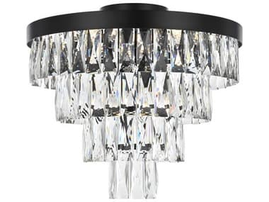 Elegant Lighting Josephine 6-Light Black Tiered Flush Mount EG1060F18BK