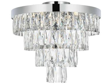 Elegant Lighting Josephine 6-Light Chrome Tiered Flush Mount EG1060F18C