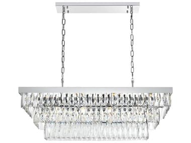 Elegant Lighting Josephine 12-Light Chrome Tiered Island Pendant EG1060G36C