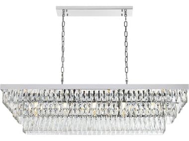 Elegant Lighting Josephine 17-Light Chrome Tiered Island Pendant EG1060G48C