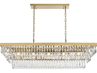 Elegant Lighting Josephine 17-Light Satin Gold Tiered Island Pendant EG1060G48SG