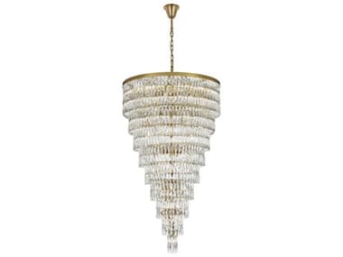 Elegant Lighting Josephine 61-Light Satin Gold Copper Tiered Chandelier EG1060SR41SG