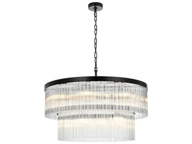 Elegant Lighting Harlow 14-Light Black Tiered Chandelier EG1070D32BK