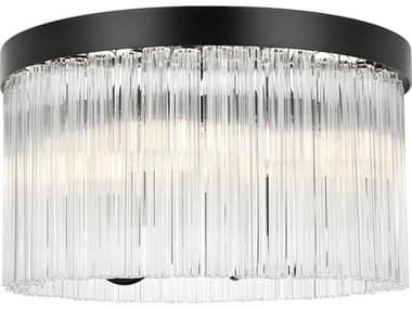 Elegant Lighting Harlow 4-Light Black Drum Flush Mount EG1070F16BK