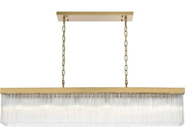 Elegant Lighting Harlow 6-Light Satin Gold Tiered Island Pendant EG1070G49SG
