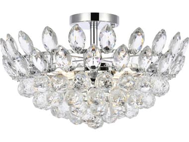Elegant Lighting Emilia 18" 5-Light Chrome Crystal Semi Flush Mount EG1105F18C