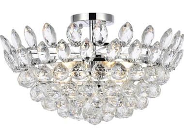 Elegant Lighting Emilia 20" 5-Light Chrome Crystal Semi Flush Mount EG1105F20C
