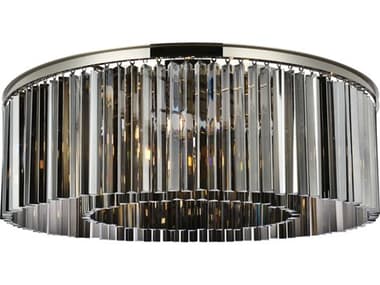Elegant Lighting Sydney 43" 10-Light Polished Nickel Crystal Flush Mount EG1208F43PNSS