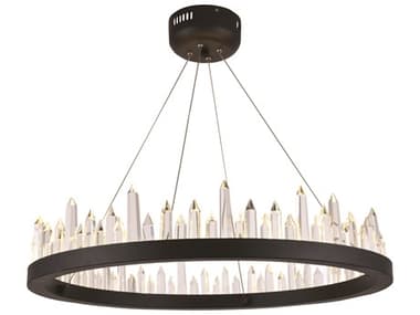 Elegant Lighting Malta 26" 32-Light Satin Dark Grey Crystal LED Drum Pendant EG1705D26SDG