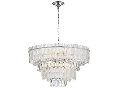 Elegant Lighting Emilia 8-Light Chrome Tiered Chandelier EG1780D25C