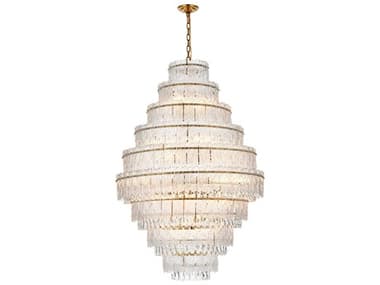 Elegant Lighting Emilia 27-Light Satin Gold Tiered Chandelier EG1780D36SG