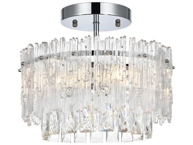 Elegant Lighting Emilia 3-Light Chrome Tiered Semi Flush Mount EG1780F12C