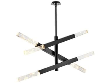 Elegant Lighting Ari 6-Light Black Linear Island Pendant EG2085L3BK