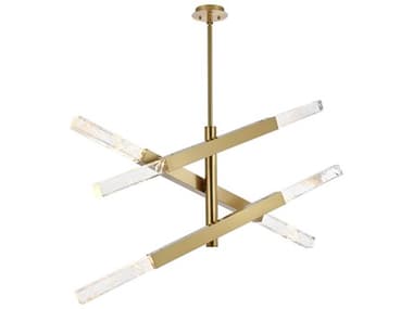 Elegant Lighting Ari 6-Light Satin Gold Linear Island Pendant EG2085L3SG