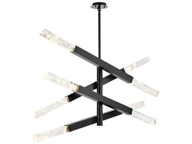 Elegant Lighting Ari 8-Light Black Linear Island Pendant EG2085L4BK
