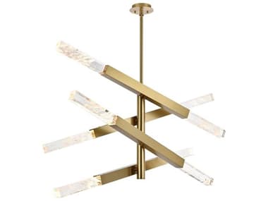 Elegant Lighting Ari 8-Light Satin Gold Linear Island Pendant EG2085L4SG