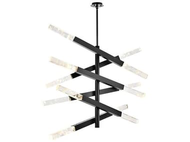 Elegant Lighting Ari 12-Light Black Linear Island Pendant EG2085L6BK