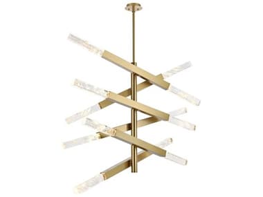 Elegant Lighting Ari 12-Light Satin Gold Linear Island Pendant EG2085L6SG