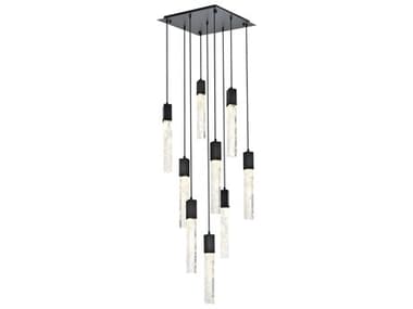 Elegant Lighting Aurora 9-Light Black Linear Pendant EG2088D20BK