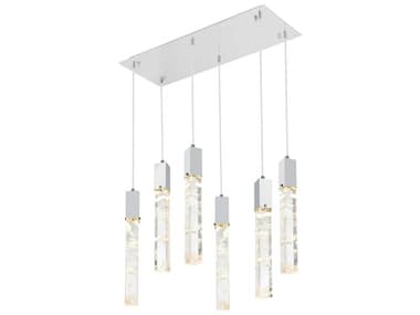 Elegant Lighting Aurora 6-Light Chrome Linear Island Pendant EG2088D32C