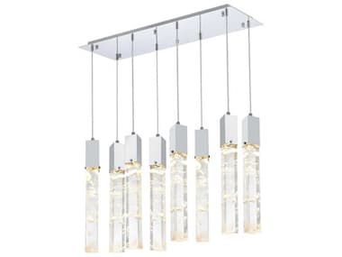 Elegant Lighting Aurora 8-Light Chrome Linear Island Pendant EG2088D36C