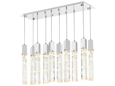 Elegant Lighting Aurora 10-Light Chrome Linear Island Pendant EG2088D42C