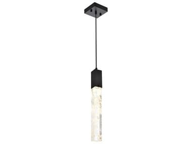 Elegant Lighting Aurora 1-Light Black Linear Mini Pendant EG2088D5BK