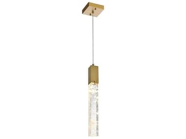 Elegant Lighting Aurora 1-Light Satin Gold Linear Mini Pendant EG2088D5SG