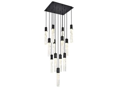 Elegant Lighting Aurora 13-Light Black Linear Pendant EG2088G26BK