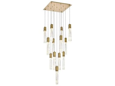 Elegant Lighting Aurora 13-Light Satin Gold Linear Pendant EG2088G26SG