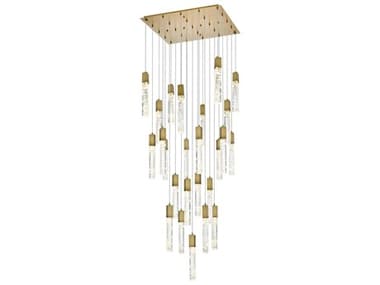 Elegant Lighting Aurora 25-Light Satin Gold Linear Pendant EG2088G36SG