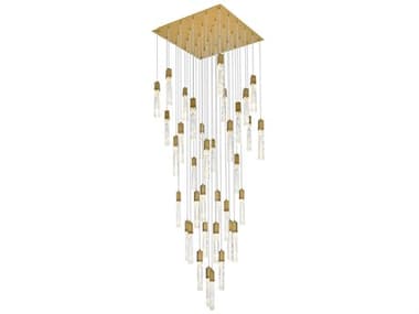 Elegant Lighting Aurora 36-Light Satin Gold Linear Pendant EG2088G42SG